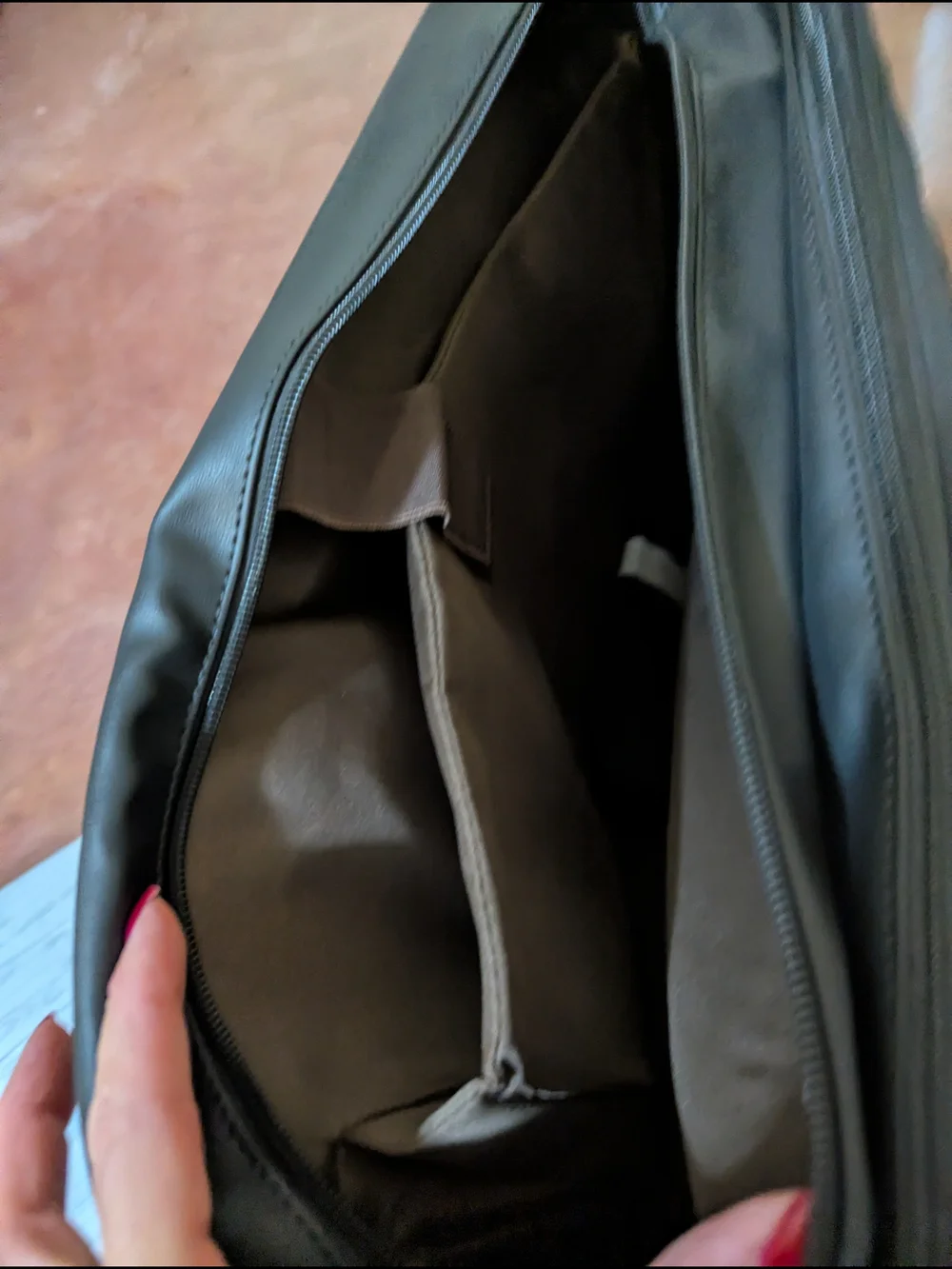 Men's Black Faux Leather Briefcase Carry Bag